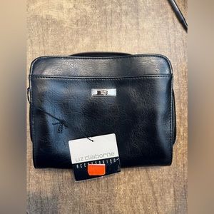 VTG Liz Claiborne Accessories‎ Black Oversized Wristlet Travel Bag Organizer NWT